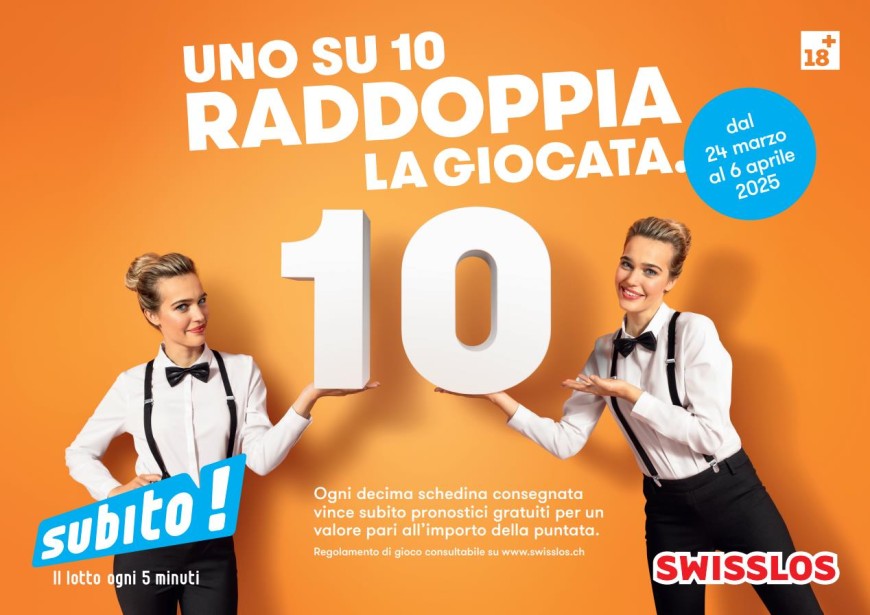 Uno su 10 raddopiia la giocata 1/2025